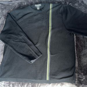 Banana Republic Black Sweater with Green Stripe